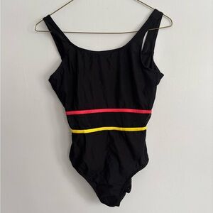 Solare Striped One Piece Bathing Suit Size 14T